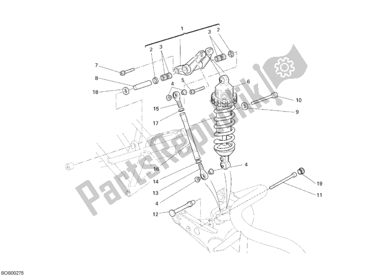 Tutte le parti per il Ammortizzatore Posteriore del Ducati Monster S2R 800 2007